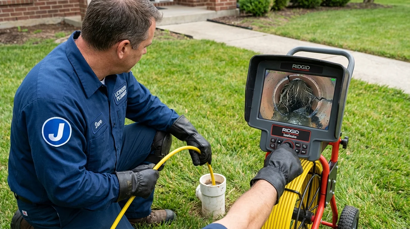 Sewer camera inspection being performed by Johns Plumbing LLC in Everett