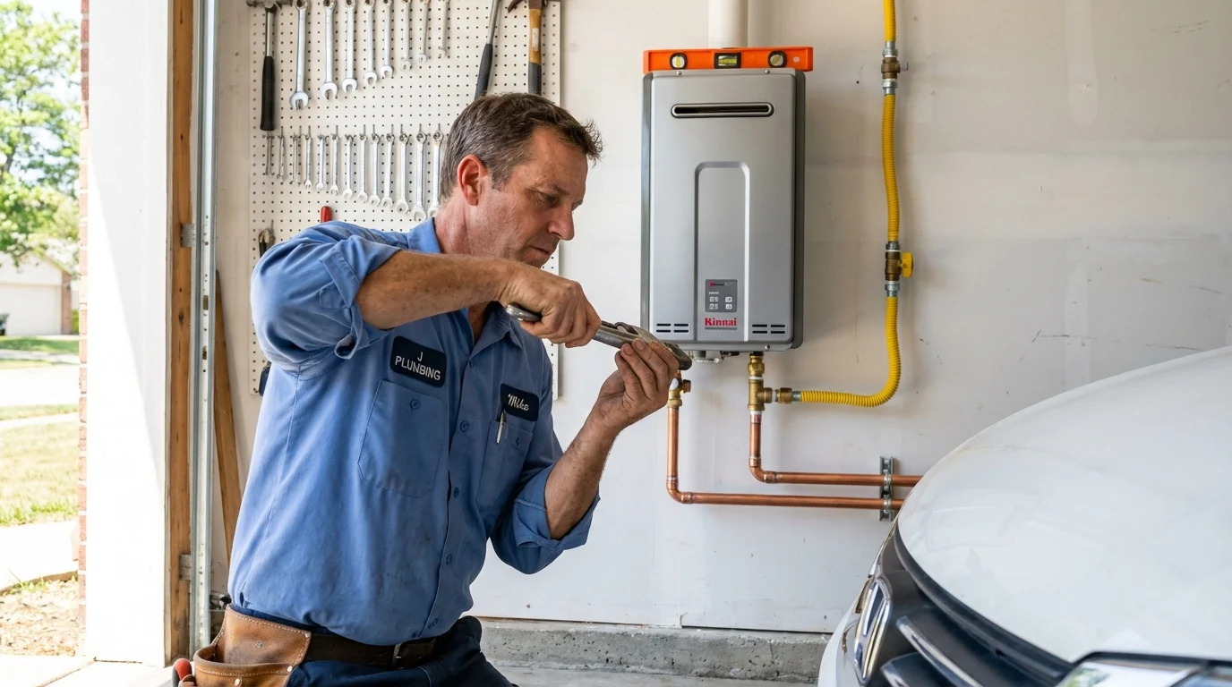 Tankless water heater installation by a Johns Plumbing LLC plumber in Everett
